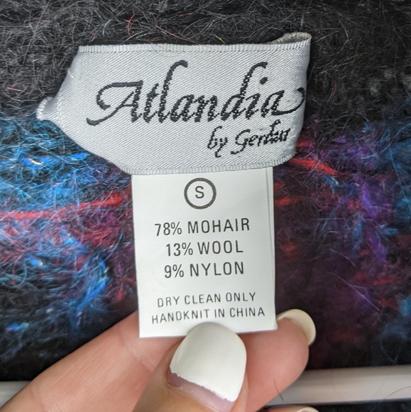 Atlandia Black Floral Mohair Button Front Cardigan - Picture 8 of 8